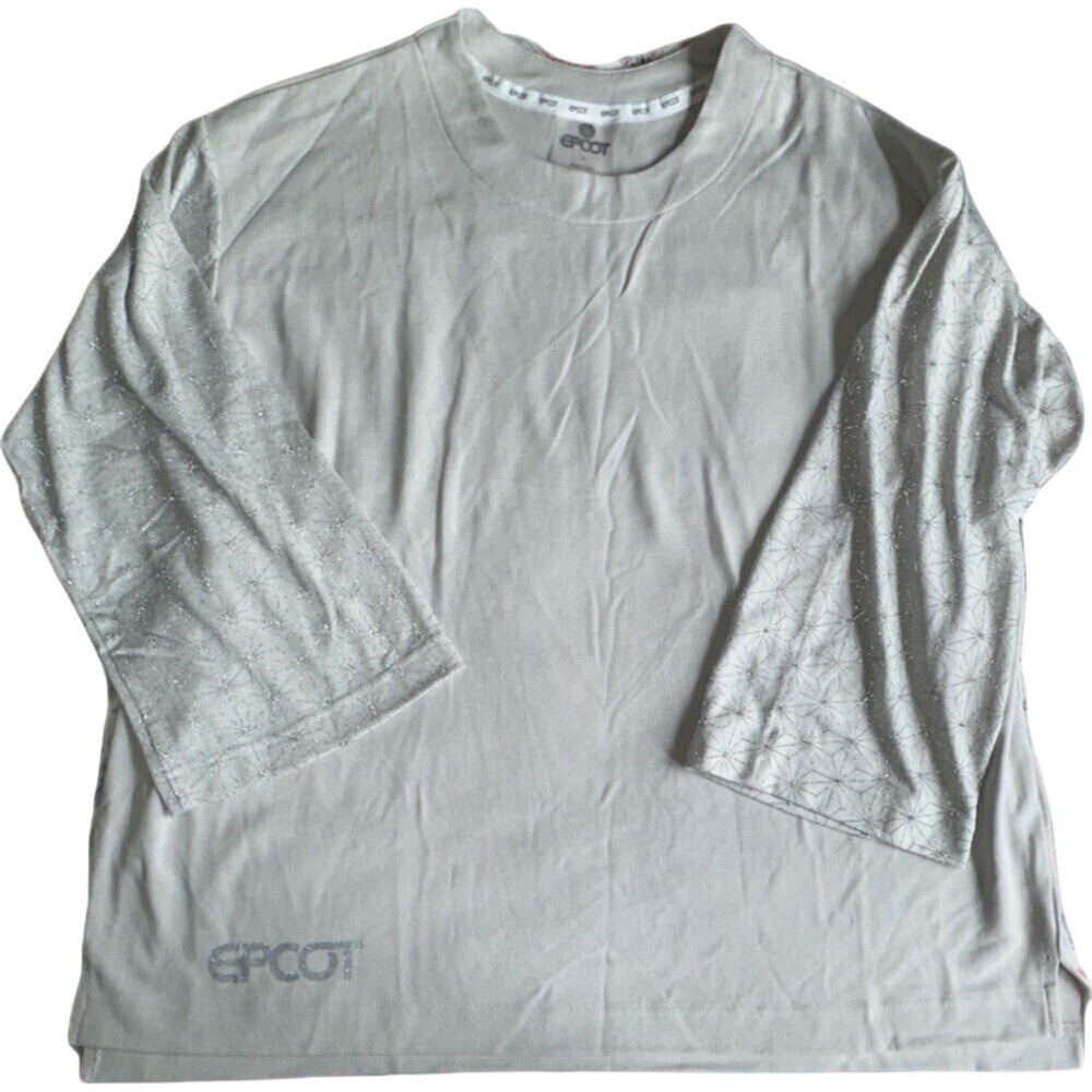 Disney Epcot Spaceship Earth‎ Gray 3/4 Sleeve Top Shirt Womens Medium NWT